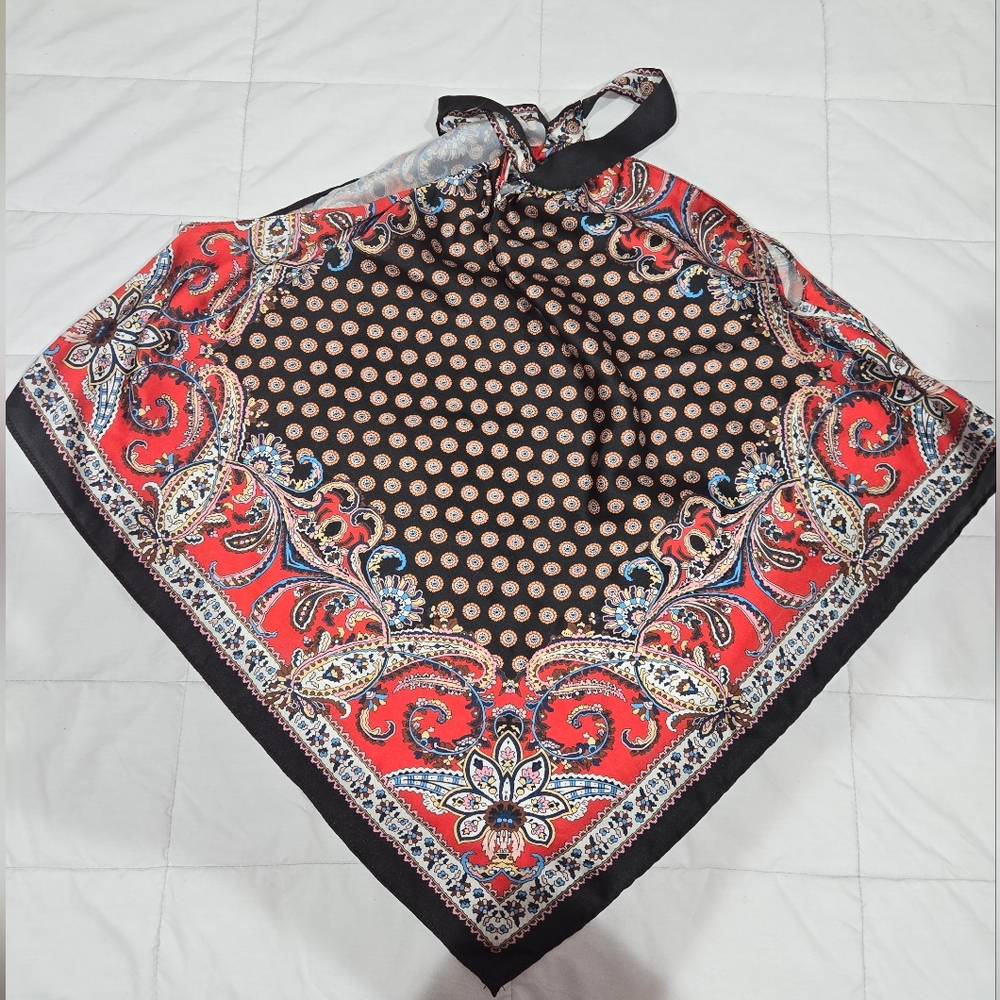 Zara Black and Orange Patterned Fabric Size S - Picture 4 of 5